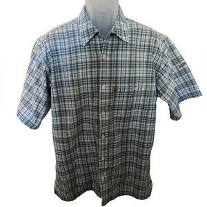 Quiksilver Boardriding Co Plaid Short Sleeve Button Down Shirt Men L Lar…